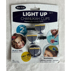 Hanukkah Chanukah hair / yamaka clips 3 pieces light up
